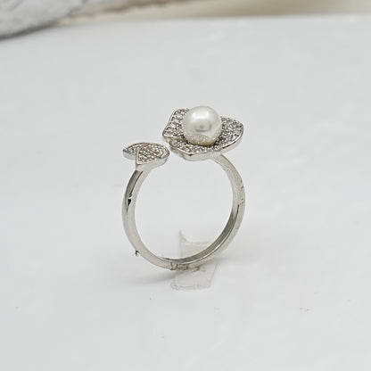 Silver Plated Open Flower Ring