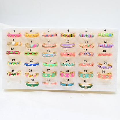 Colorful Enamel Band Rings
