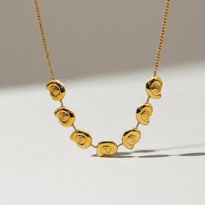Golden Spiral Statement Necklace