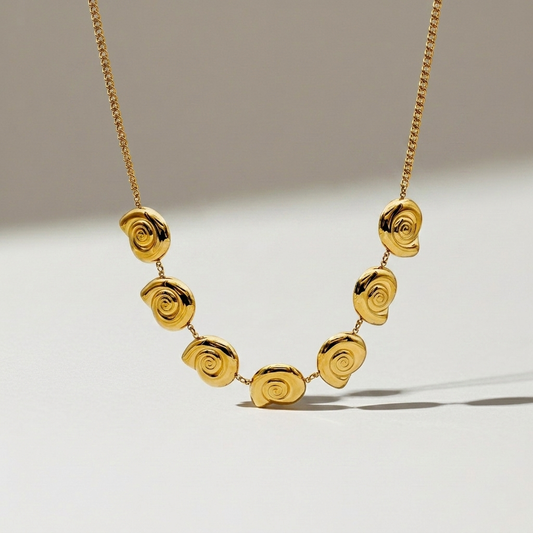Golden Spiral Statement Necklace
