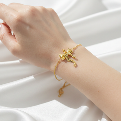 Golden Bow Charm – Mini Ribbon Pendant