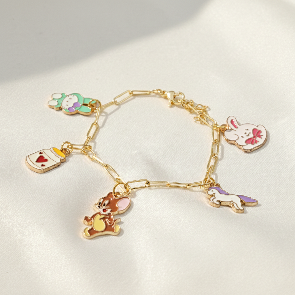Customized Charm Bracelet – Personalized Enamel Charms