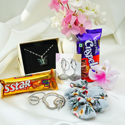 Dainty Silver Plated Jewelry Gift Hamper