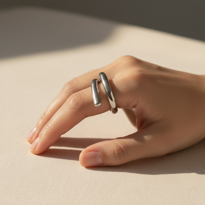 Minimalist Stainless Steel Wrap Ring