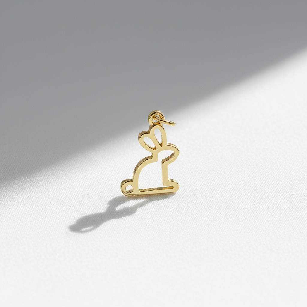 Gold Filled Bunny Outline Charm