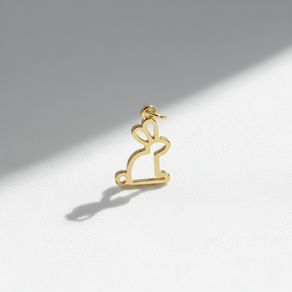 Gold Filled Bunny Outline Charm
