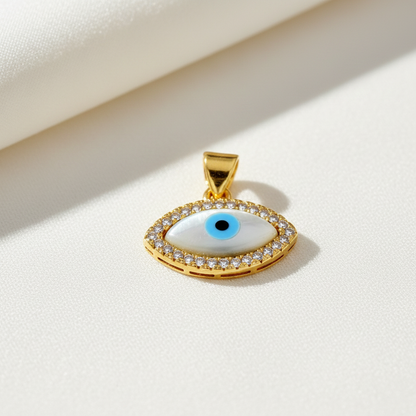 Evil Eye Charm with CZ Halo