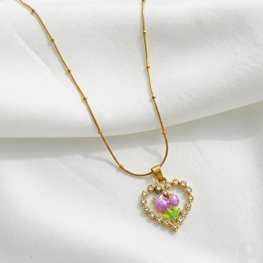 Blooming Heart Pendant Necklace