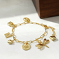 Customized Charm Bracelet with Initial, Evil Eye & Dragonfly