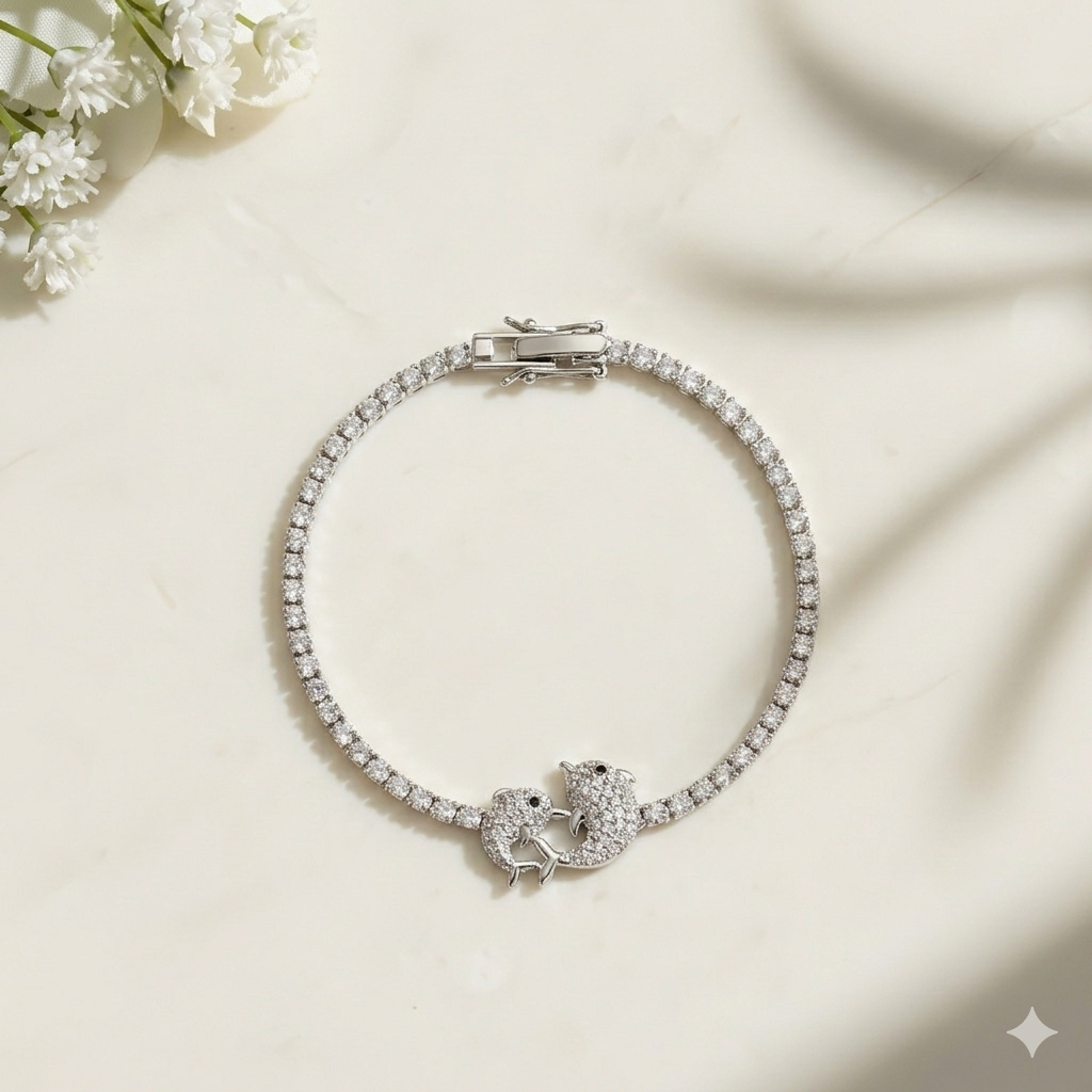 Dolphin Design Tennis Bracelet