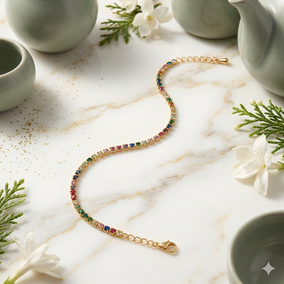 Multi Color Moissanite Tennis Bracelet