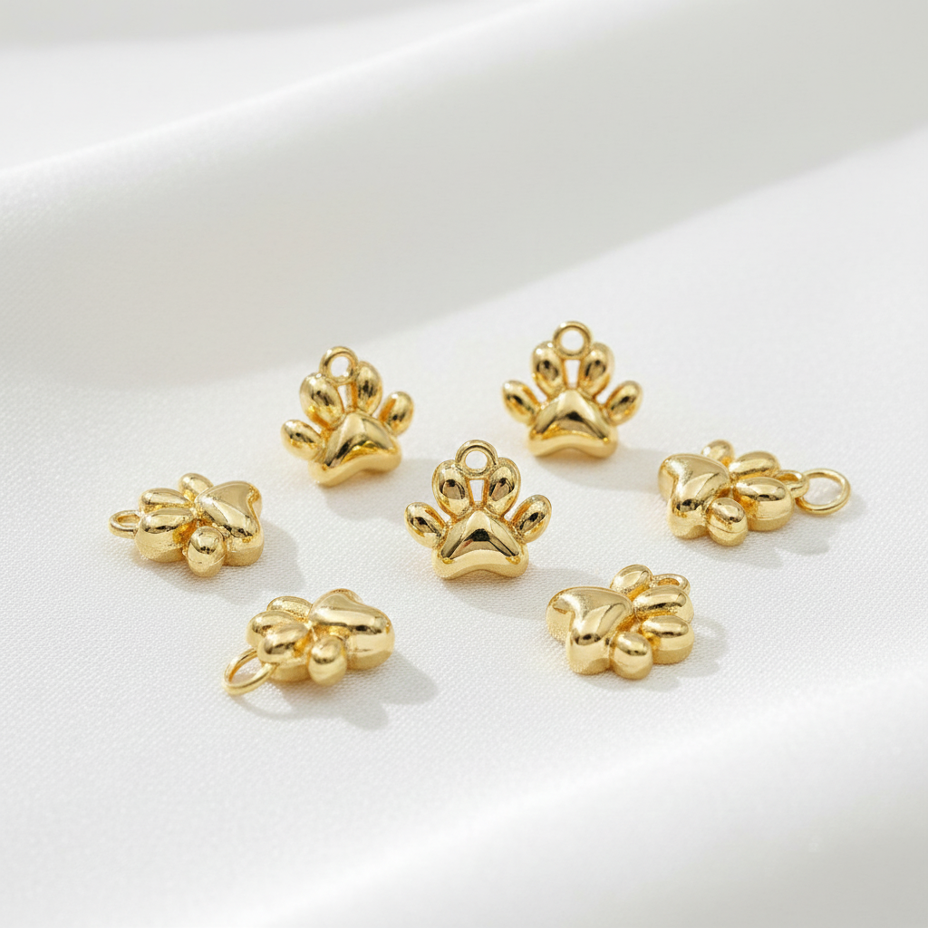 Gold Paw Print Charm