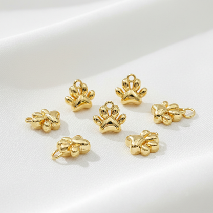 Gold Paw Print Charm
