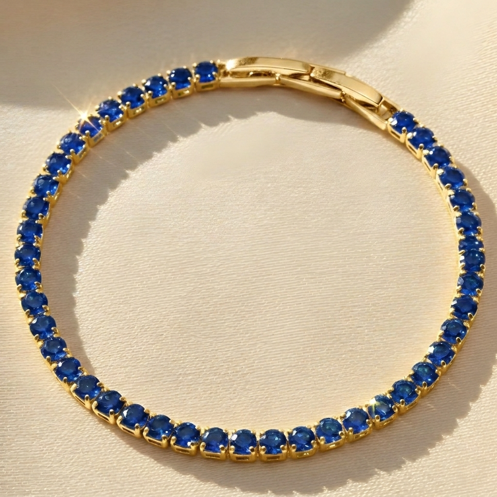 Blue Moissanite Tennis Bracelet