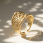 Gold Textured Statement Ring