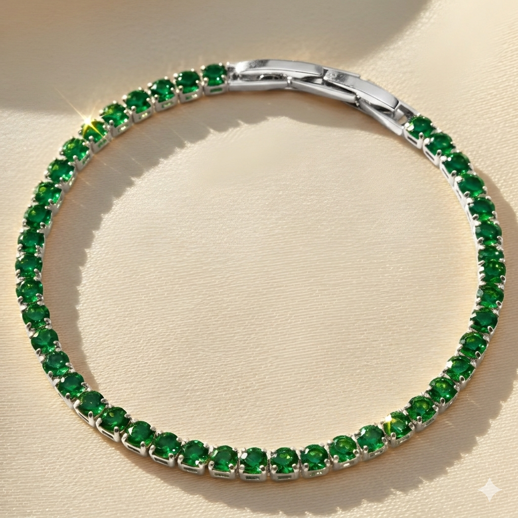 Green Emerald Tennis Bracelet