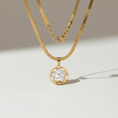 Golden Clover Pendant Necklace