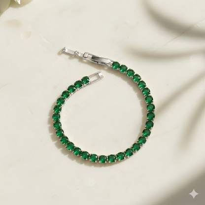 Green Emerald Tennis Bracelet