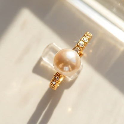 Pearl Ring with Crystal Band