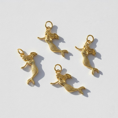 Gold Filled Mermaid Charm For Bracelet Necklace