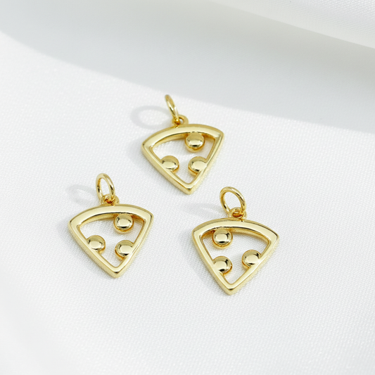 Gold Pizza Slice Charm – Playful Minimal Food Pendant