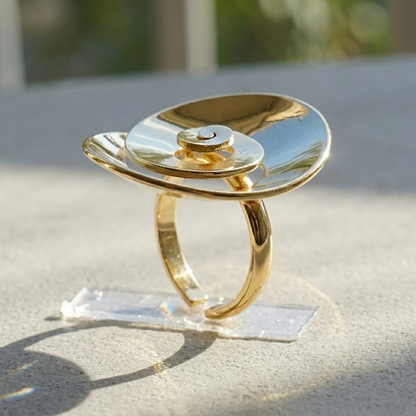 Gold Plated Spiral Statement Ring