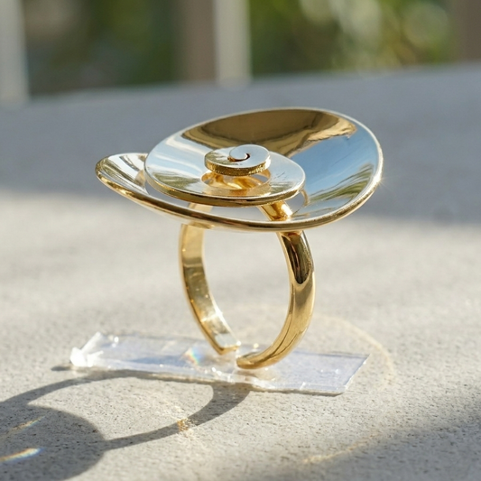 Gold Plated Spiral Statement Ring