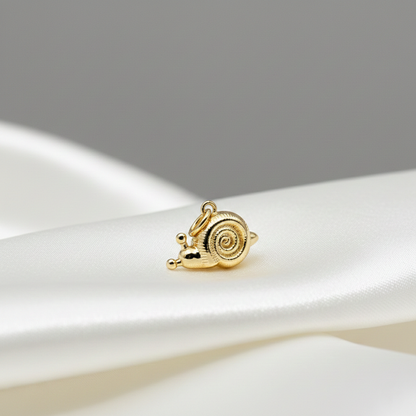Gold Tiny Snail Charm