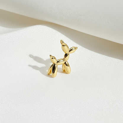Gold Balloon Dog Charm For Bracelet Necklace