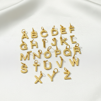 Gold Simple Alphabet Initial Charm