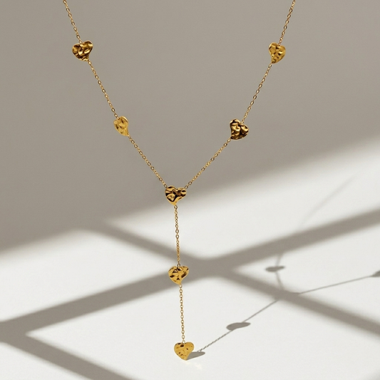 Golden Heart Drop Necklace