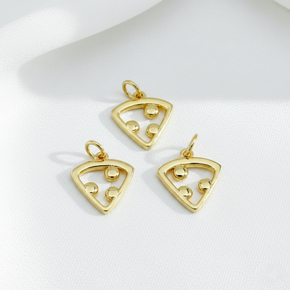 Gold Pizza Slice Charm – Playful Minimal Food Pendant