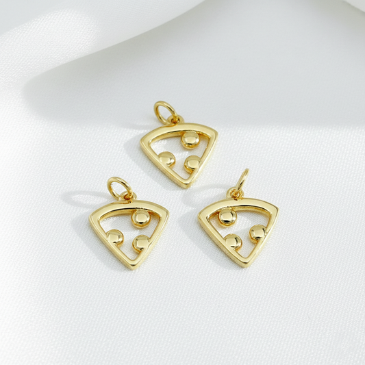 Gold Pizza Slice Charm – Playful Minimal Food Pendant