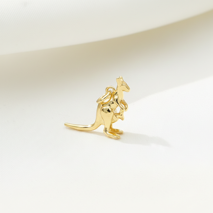 Gold Kangaroo Charm – Cute Australian Animal Pendant