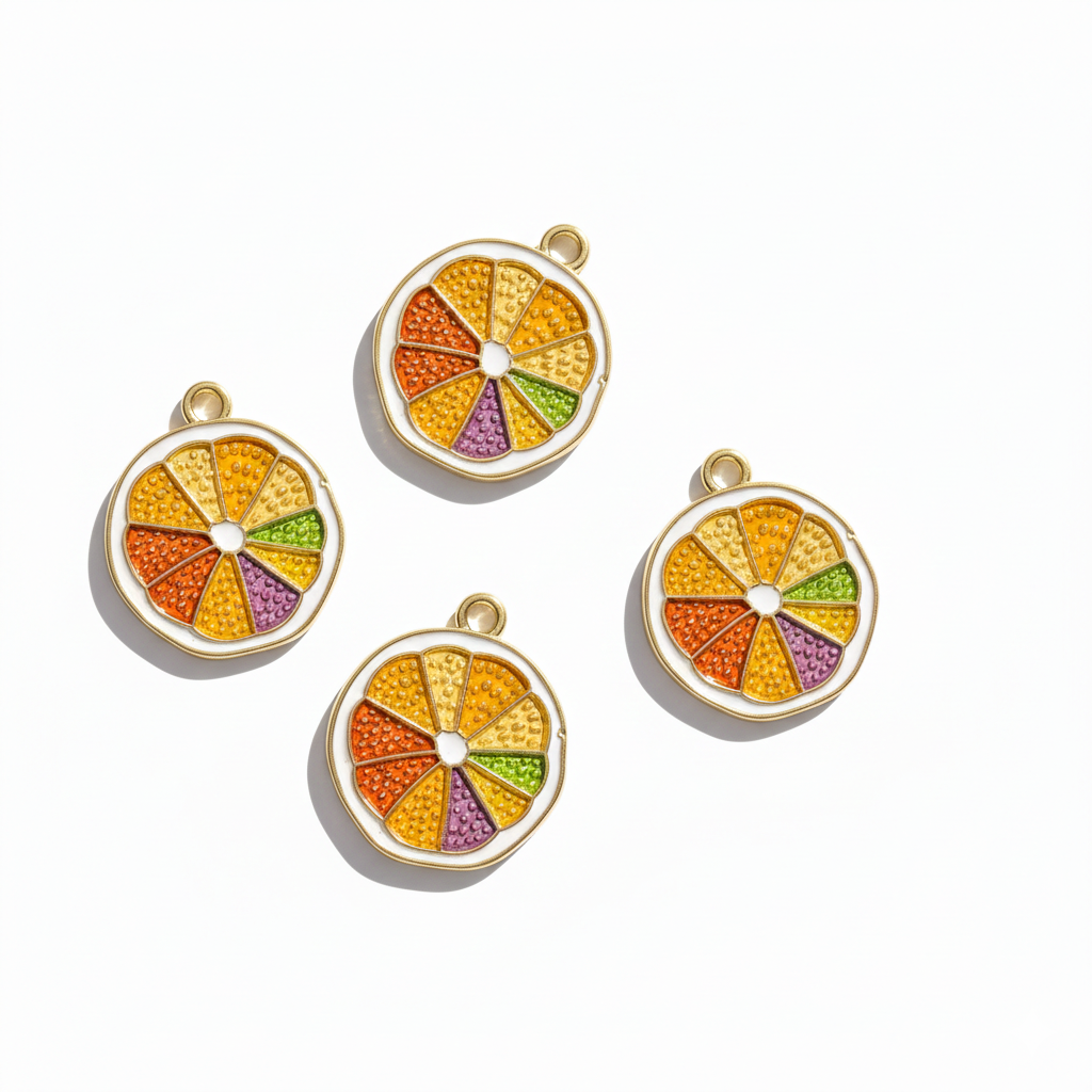 Colorful Citrus Slice Charm For Bracelet Necklace