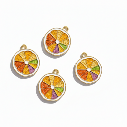 Colorful Citrus Slice Charm For Bracelet Necklace
