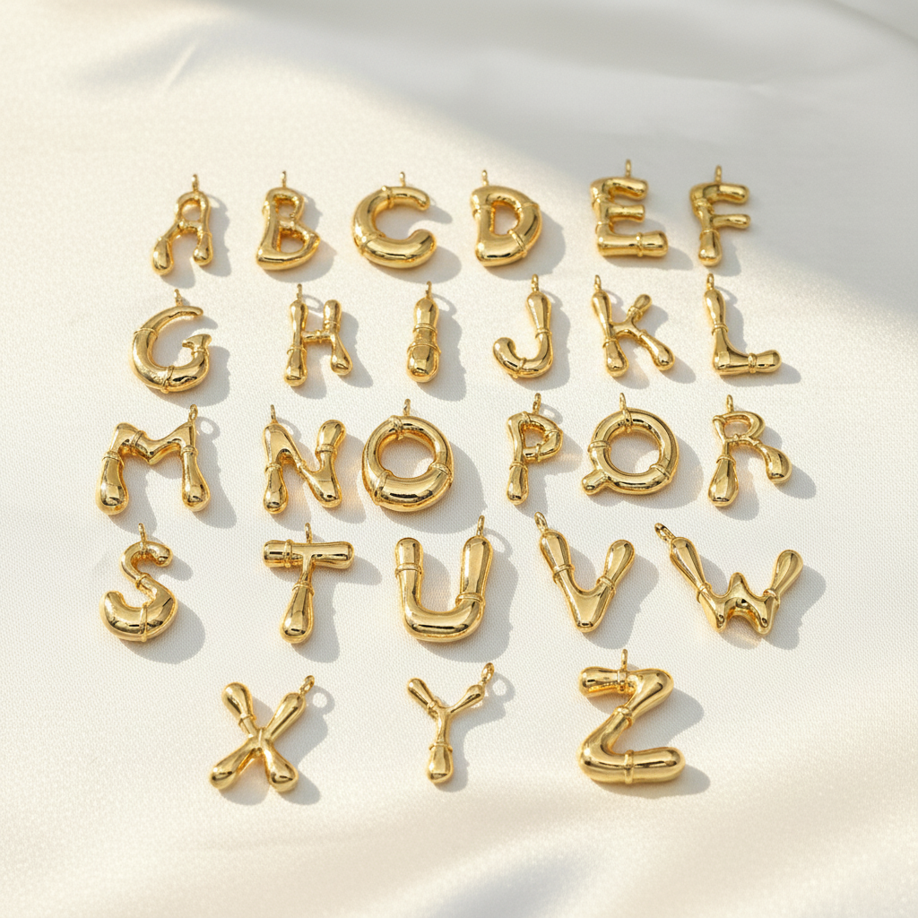 Gold Alphabet Initial Charm