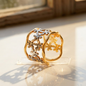Floral Gold Open Ring