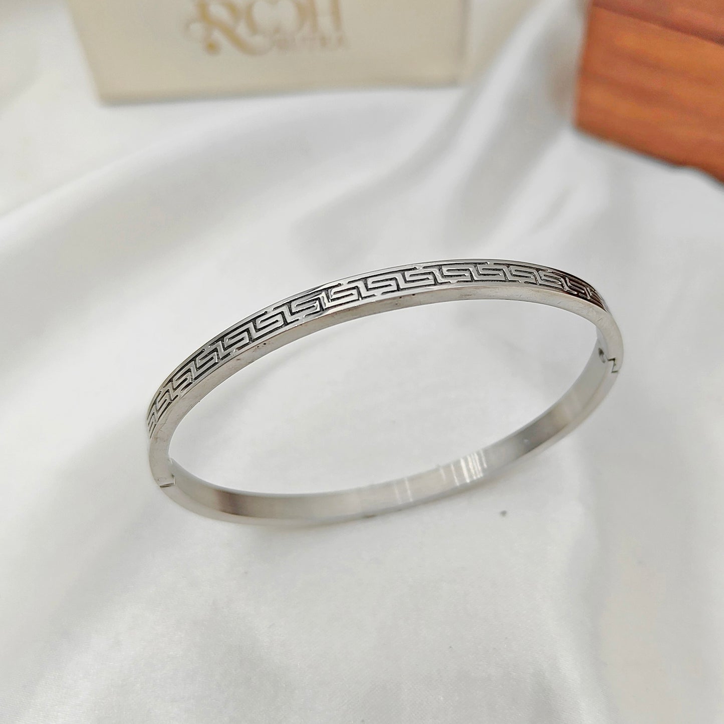 Stainless Steel Greek Key Bracelet