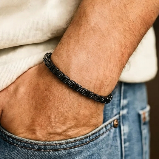 Black Byzantine Link Bracelet