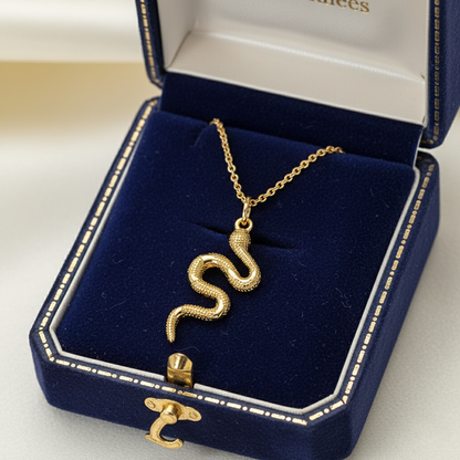Yellow Gold Snake Pendant Necklace