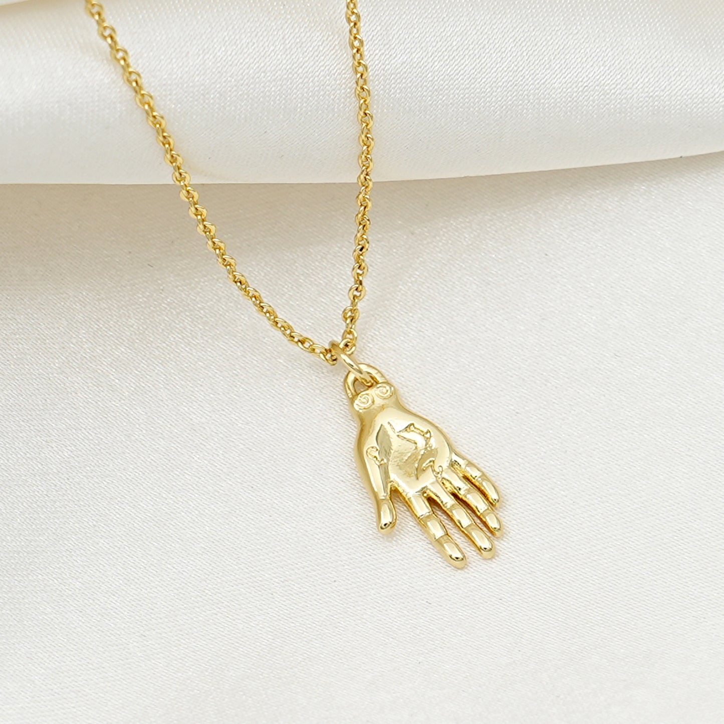 Gold Hand Charm – Protective Palm Pendant