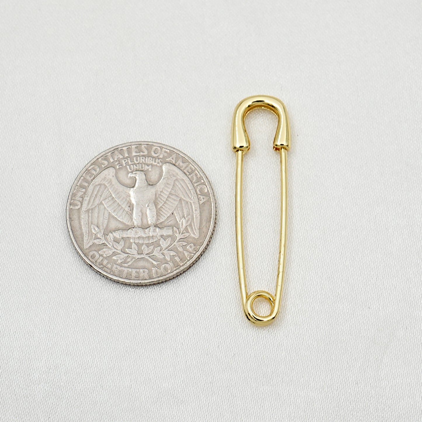 Gold Safety Pin Charm Pendant