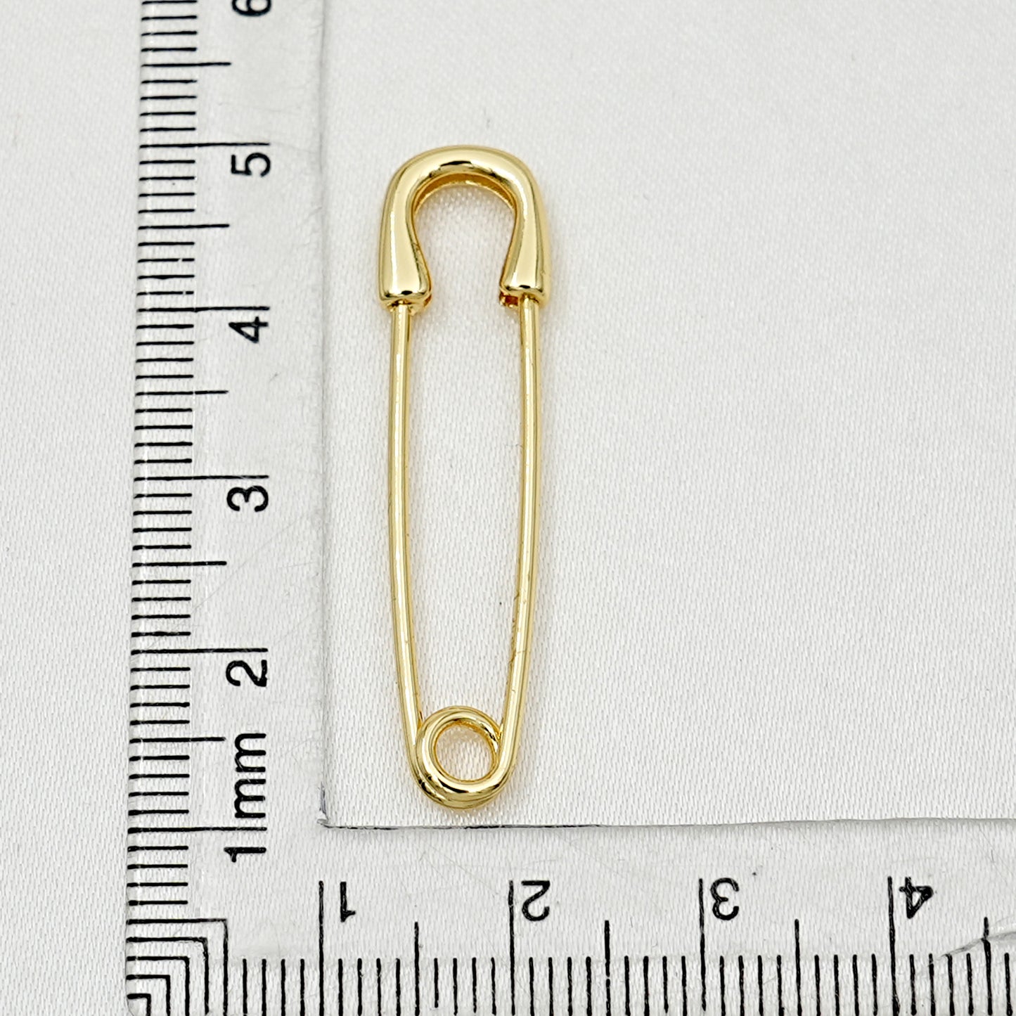 Gold Safety Pin Charm Pendant