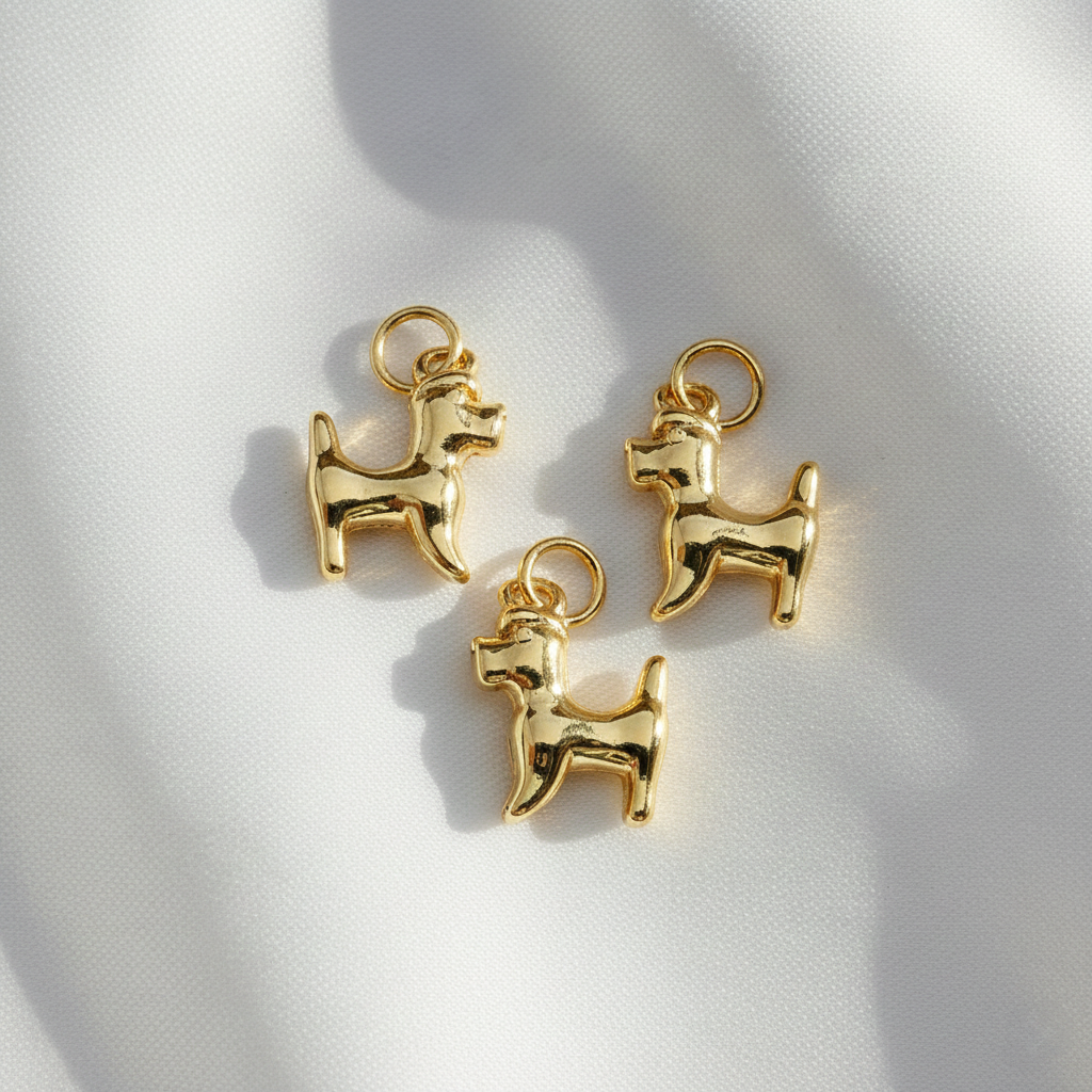 Gold Minimal Dog Charm
