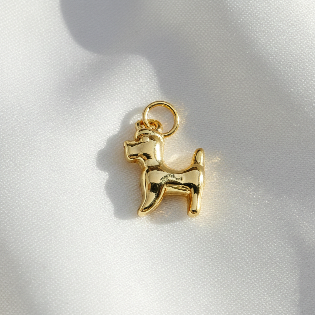 Gold Minimal Dog Charm