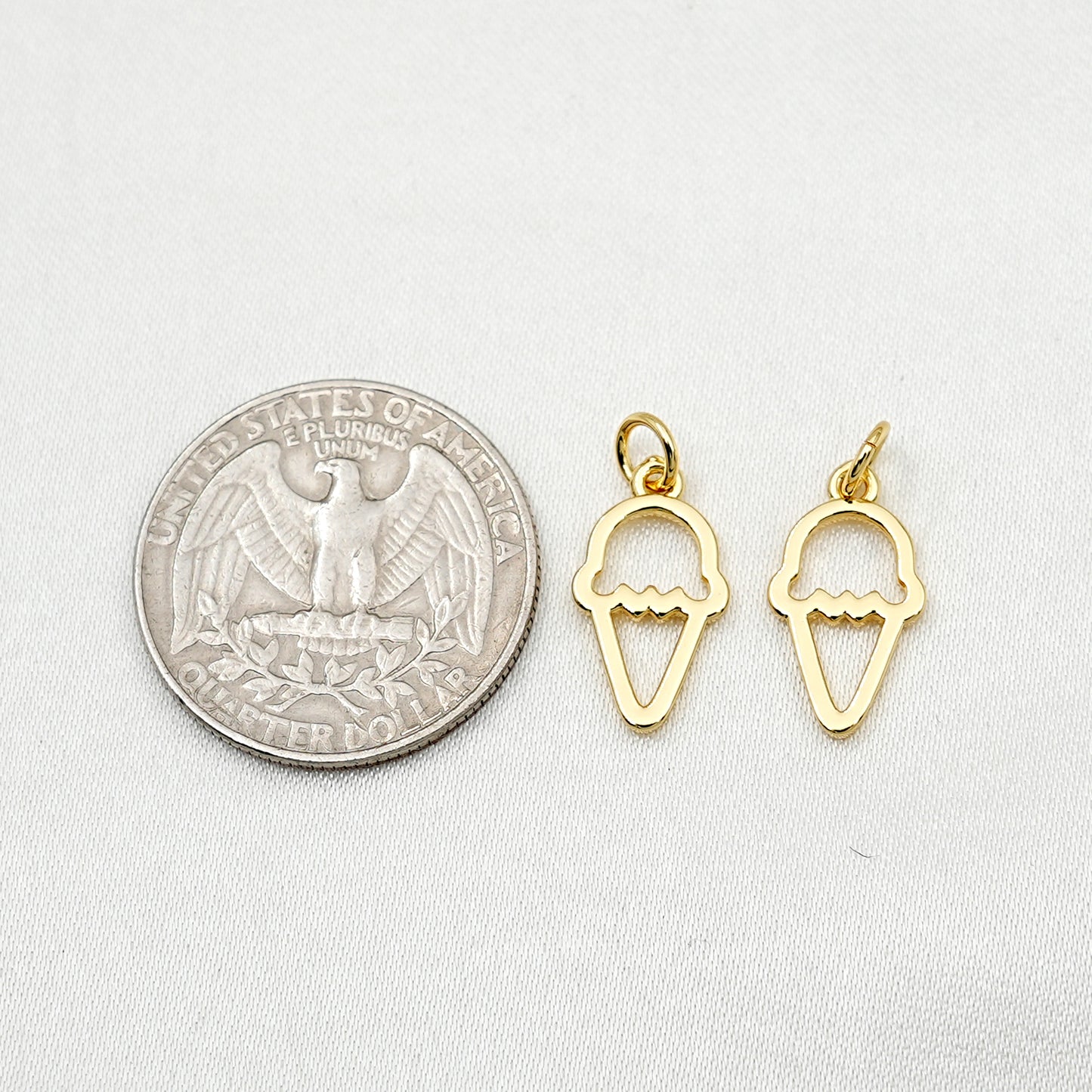 Gold Tiny Ice Cream Charm
