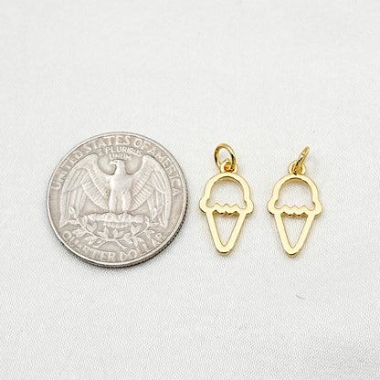 Gold Tiny Ice Cream Charm