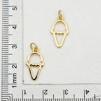 Gold Tiny Ice Cream Charm