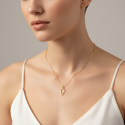 Gold Ice Cream Charm Necklace